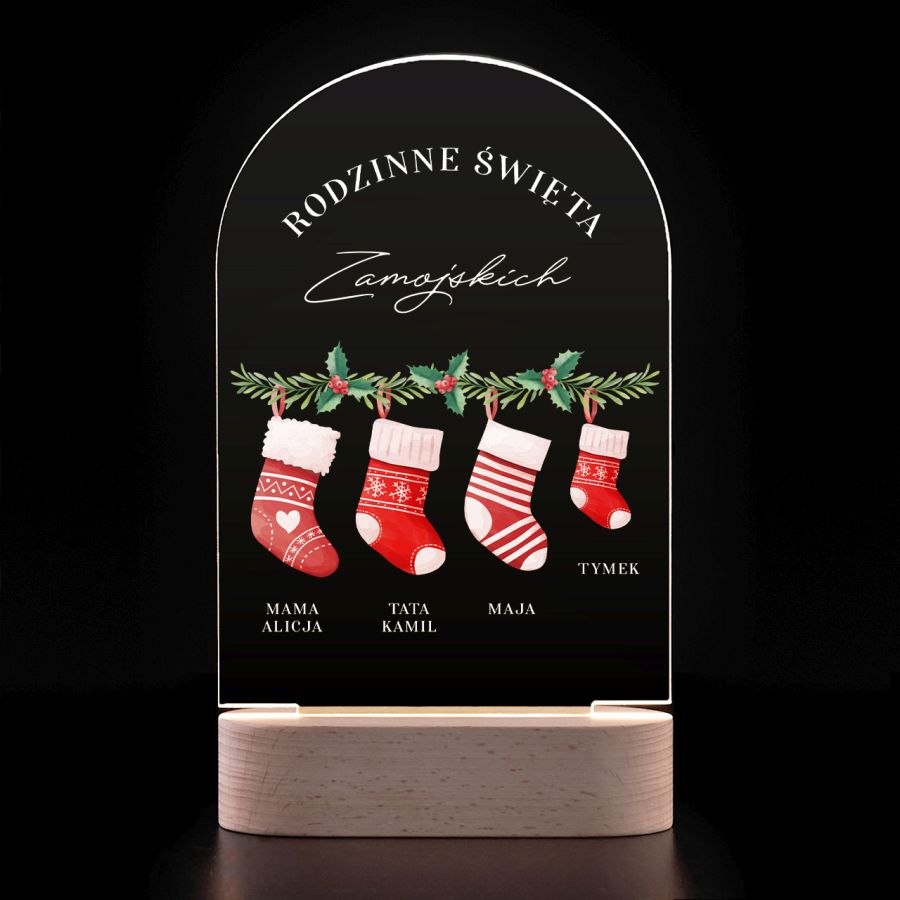 Personalizowana lampka led PREZENT NA ŚWIĘTA dla rodziny Personalizowana lampka led PREZENT NA ŚWIĘTA dla rodziny