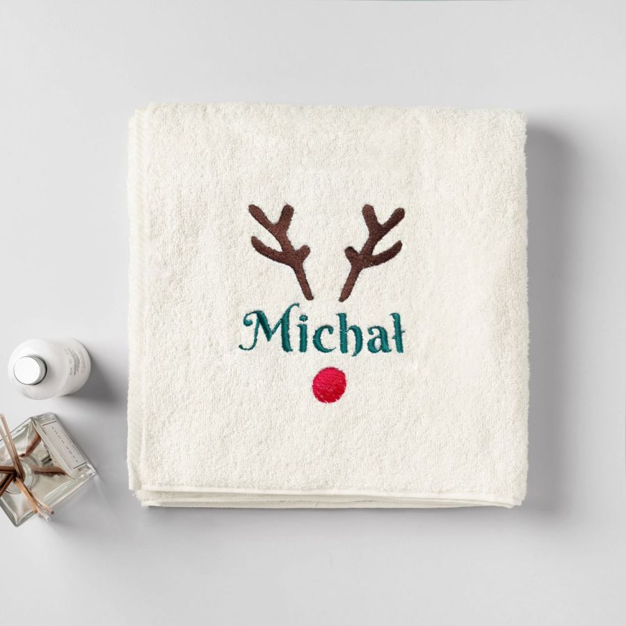 Ręcznik świąteczny z haftem RENIFER Ręcznik świąteczny z haftem RENIFER