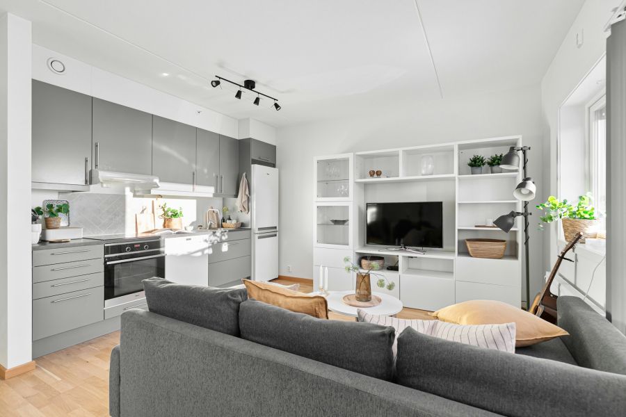 małe mieszkanie - salon otwarty na kuchnię małe mieszkanie - salon otwarty na kuchnię